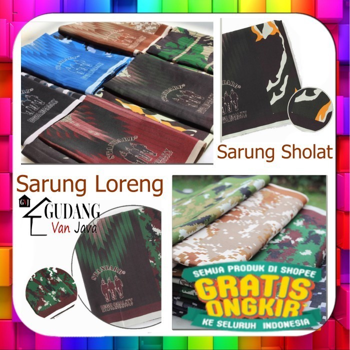 Sarung Dewasa Motif Loreng Army TNI Sarung Santri Sholat Pria Putra Putri Kain Tenun Batik Murah/ hi