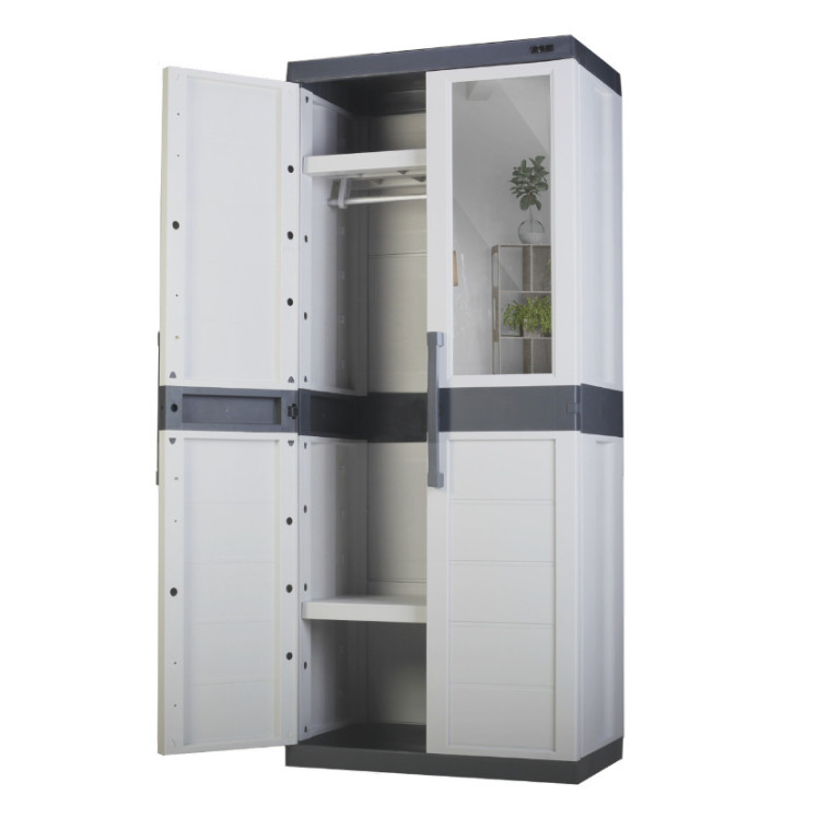 Arisa CA502A Lemari Pakaian Baju Plastik 2 Pintu Cermin Gantung Gantungan