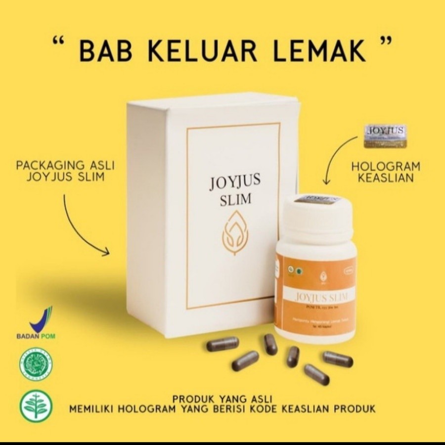 JOYJUS SLIM CAPSULE 45 Kapsul Berhologram| Capsul Joy Jus Kapsul Berhologram | BAB Lancar Perut Lang