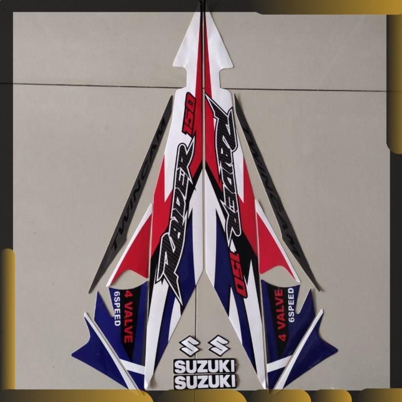 Suzuki satria fu raider f 150 striping 2006 2007 2008 biru merah list thailand