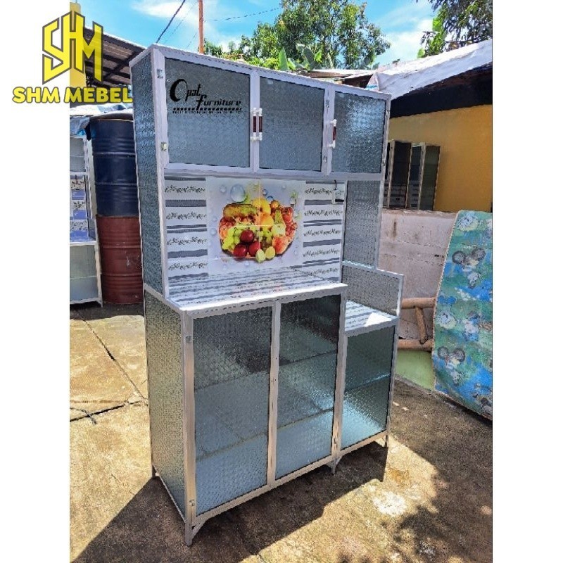 MURAH Rak Piring 2 Pintu Full Rak / Rak Dapur Minimalis / Lemari Dapur Termurah Terlaris Cirebon Kun