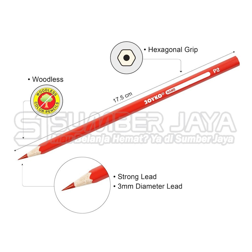 

Pensil Warna Joyko CP-104 Alat Tulis Gambar Pencil Colour 24 pcs