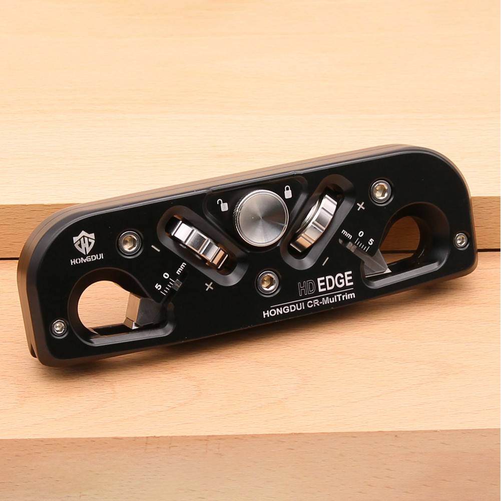 

HONGDUI Woodworks Chamfer Plane with 3 Replacement Blade Double Cutter Design Depth Adjustable Wood Trimming Woodworking Tool
