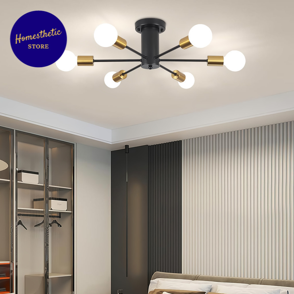 Fitting Lampu Gantung Hias Plafon Minimalis Vintage Retro Ceiling Lights Modern Cabang 6 8 10 Untuk 