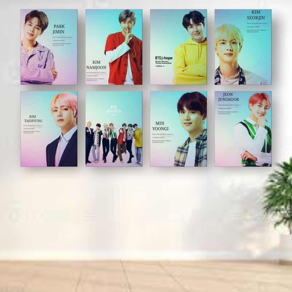 poster bts k-pop Hiasan dinding kamar quotes 15x20cm | poster kayu bts