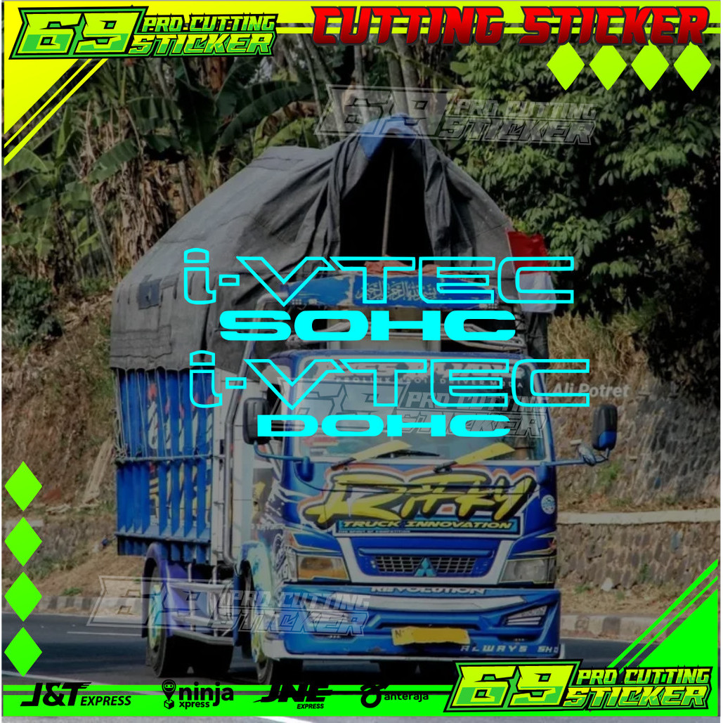 stiker mobil i-vtec sohc i-vtec Dohc