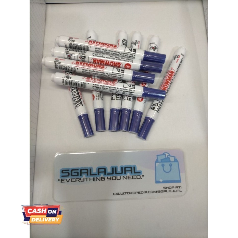 

✨LARIS✨ -spidol snowman marker biru / white board marker blue (1pack/12 buah)