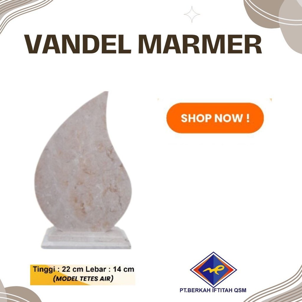 PLAKAT VANDEL MARMER BESAR MODEL TETES AIR 14cm