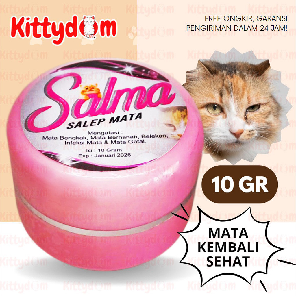 KITTYDOM Obat Sakit Mata Kucing Salma Salep Cream Atasi Mata Merah Infeksi Iritasi Bengkak Berair Be