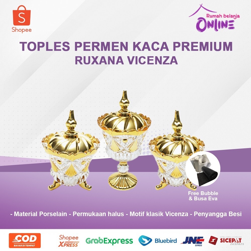 TOPLES PERMEN KACA PREMIUM RUXANA VICENZA TOPLES KUE TOPLES SET TOPLES VICENZA ORIGINAL// PRODUK MUR