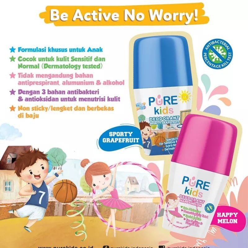 Pure Kids Deodorant Anak Penghilang Bau Ketiak Bau Badan Keringat Anak Olahraga
