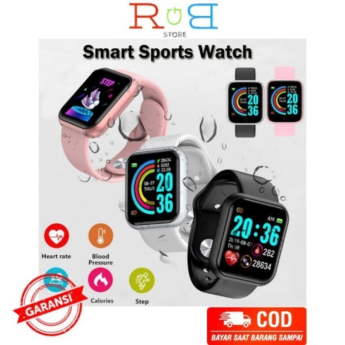 Smartwatch Y68 Smartband Tahan Air IP68 Bluetooth Monitor Detak