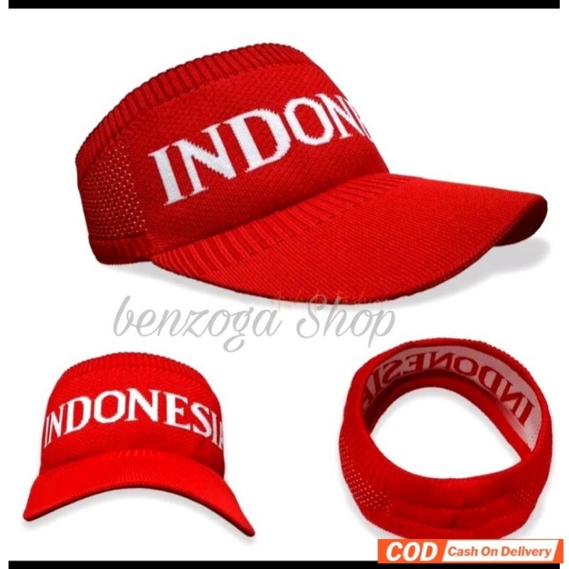 Topi Senam Merah Putih Kemerdekaan Indonesia Olahraga Wanita Dewasa