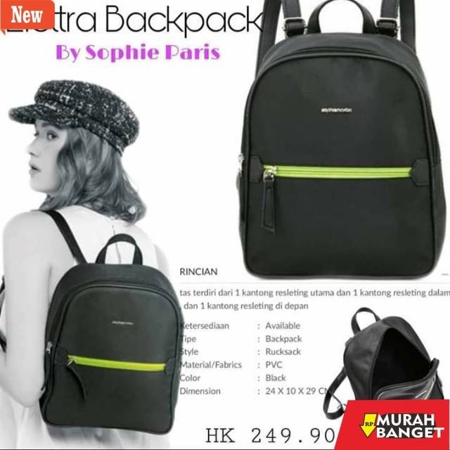 tas ransel wanita shopee RANSEL ELETTRA BACKPACK : NEO HIJAU / BLACK GOLD BACKPACK SOPHIE MARTIN PAR
