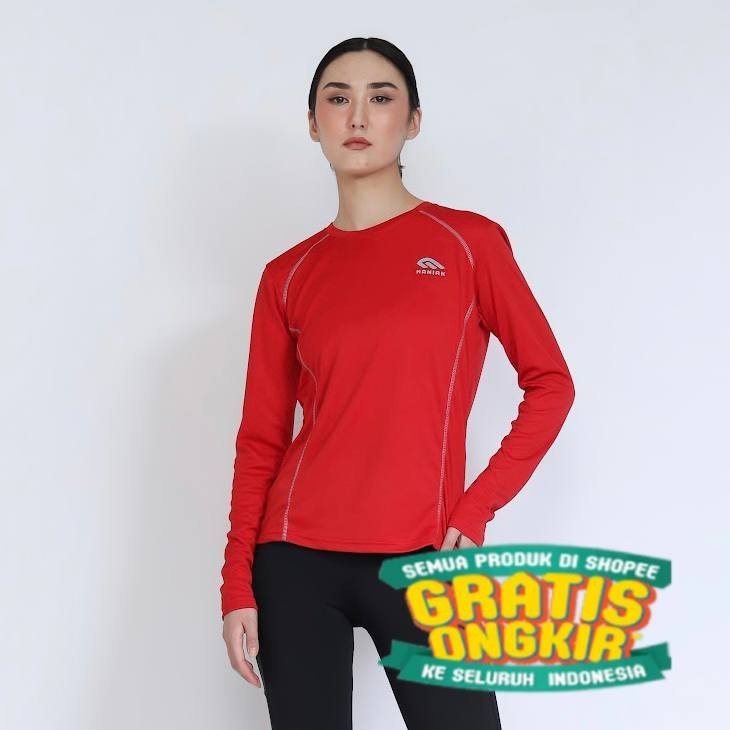 

MANIAK Baju Olahraga Sport Wanita Lengan Panjang Atasan Kaos Running Lari Gym Senam Zumba Sepeda Bulutangkis (BMW 04 L/S)/ ZUMA AEROBIK LANTAI