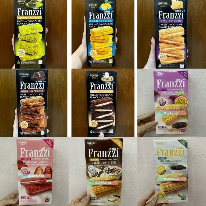 

[115gr] SUNSSI FRANZZI YOGURT CHOCOLATE / RED VELVET / RAW COCONUT LATTE / PASSION FRUIT CHIA SEED / OSMANTHUS OOLONG / DARK CHOCOLATE / MATCHA CHOCOLATE / CHEESE CHOCOLATE / VANILLA LEMON COOKIE - Franzzi Cheese, KOTAK BIG