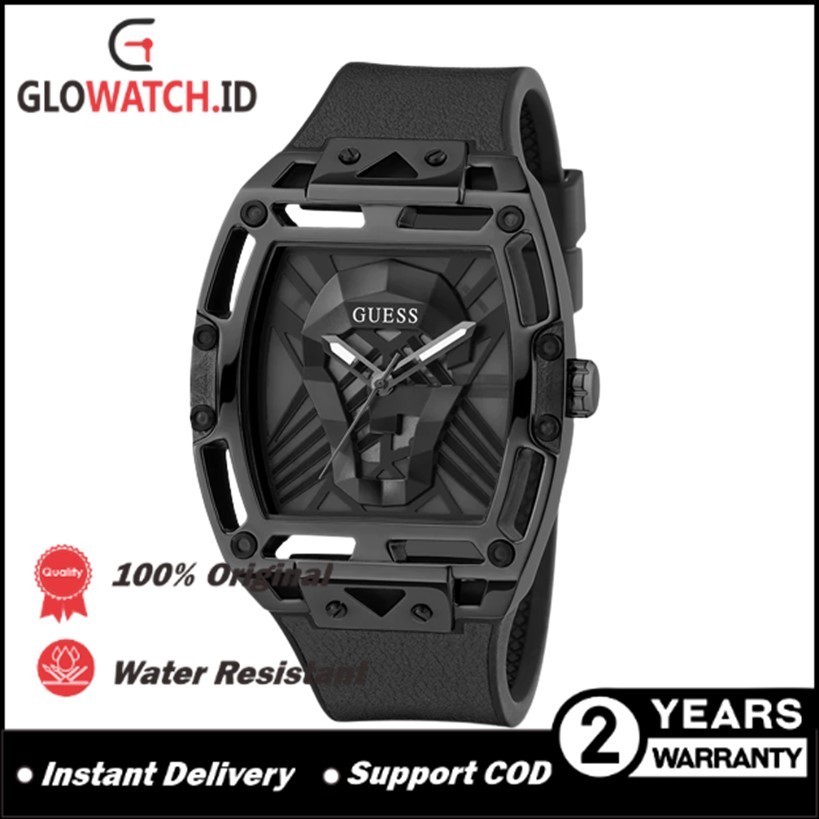 [Promo] Jam Tangan Pria Guess GW0500G2 Legend Black Dial Black Leather with Silicone Strap Original 