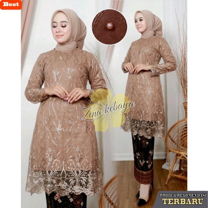 rok wanita kekinian Setelan Kebaya Tunik Tulle Panjang Kebaya Modern Wanita Baju Dress Kondangan Rok