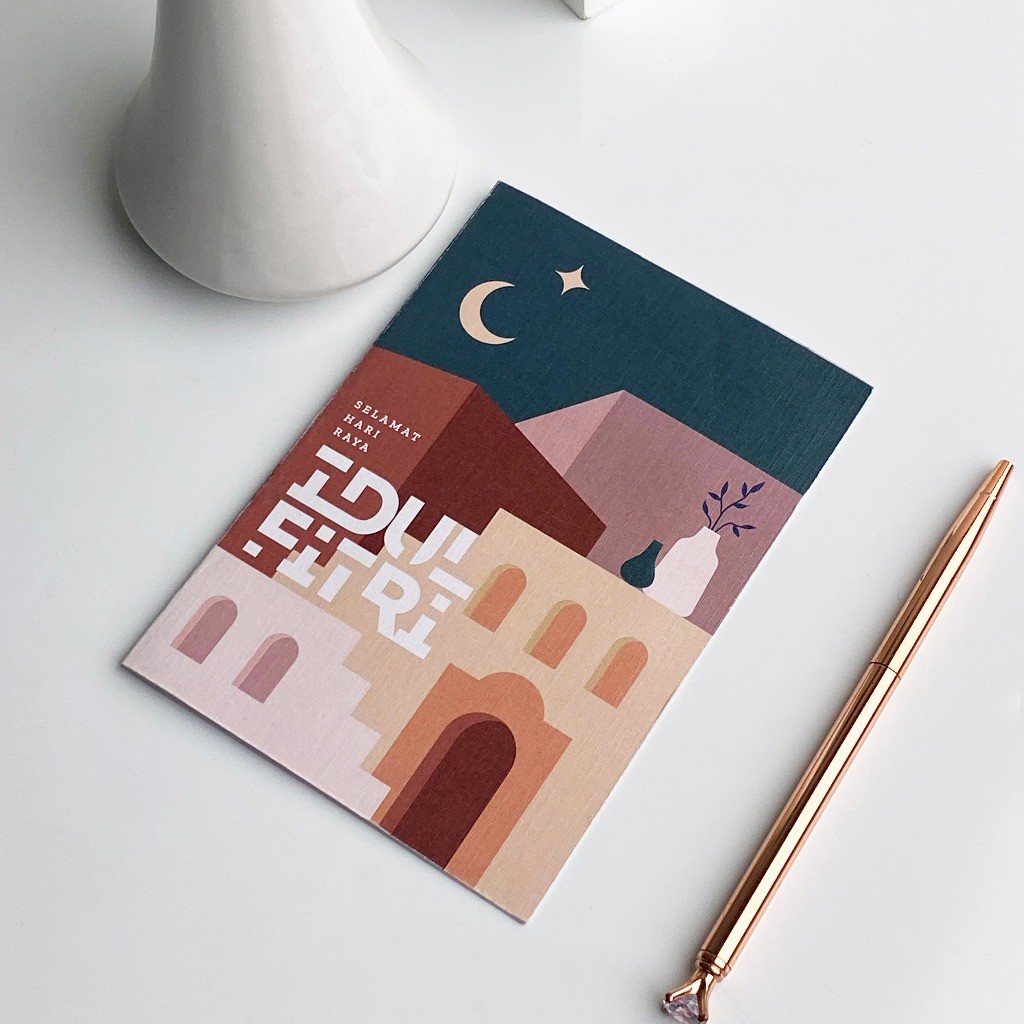 Kartu Ucapan Landscape #Edisi Lebaran | Ukuran 10,5x15 cm | Kartu Ucapan Model Lipat