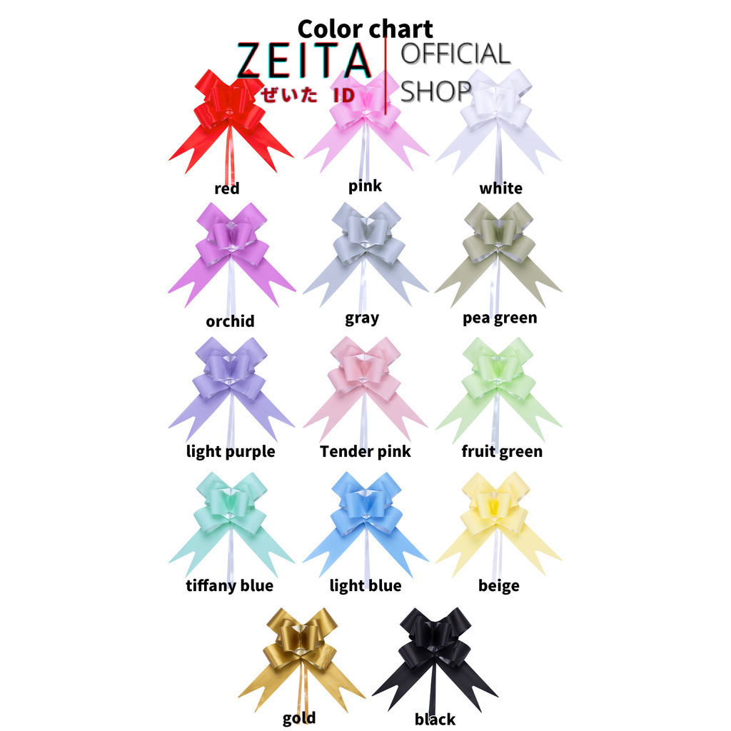 

Zeita - (1pack) Pita Tarik Motif / Pita Serut ELEGANT isi 10pcs Dekorasi