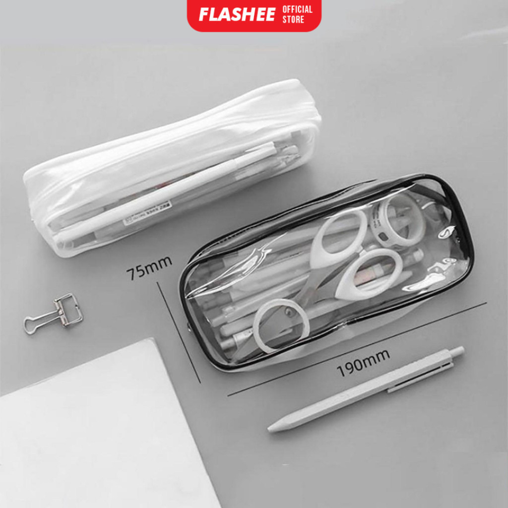 

Tempat Pensil Transparan Multifungsi Dompet Pouch Make Up Organizer Kotak Pensil Pulpen