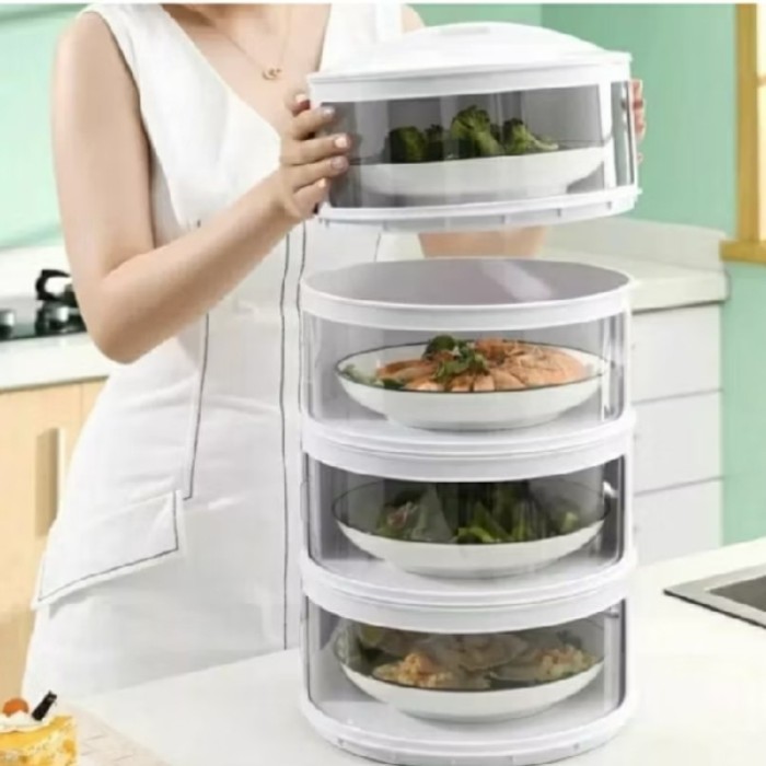 Tudung Saji Makanan Multy Layer 4 Susun Penyimpanan Makanan Rak Makanan - 5 Susun