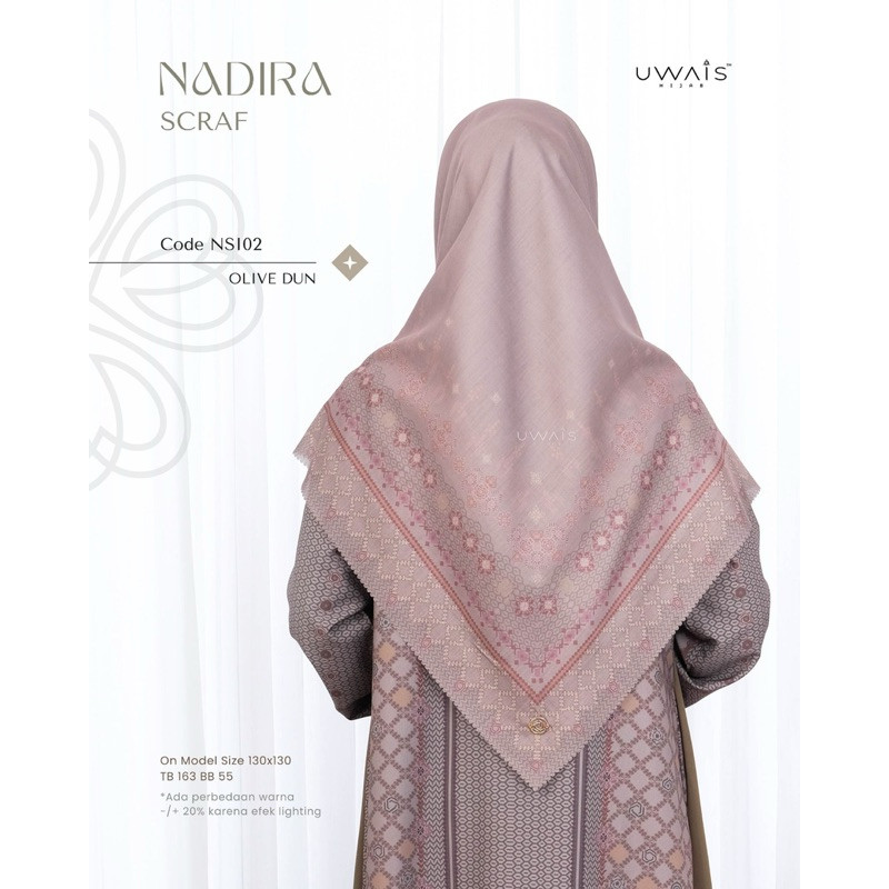 JILBAB SEGI EMPAT VOAL SQUARE JUMBO SYARI LASER CUT 140 X 140 NADIRA SCARF SIGNATURE UWAIS HIJAB MOT