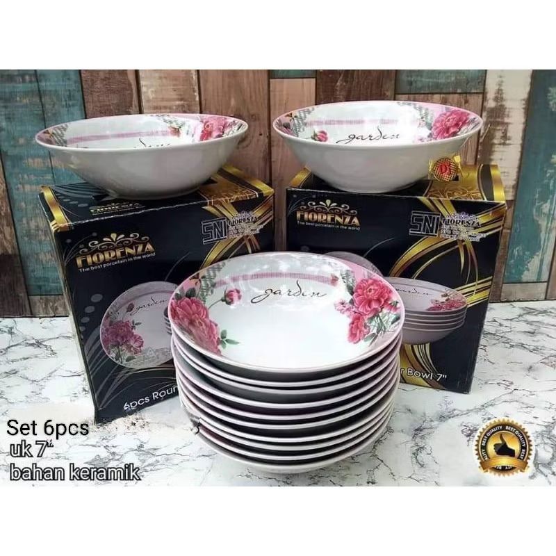Mangkok Tekwan/Mangkok Bakso Fiorenza 7 inch Set 6 pcs