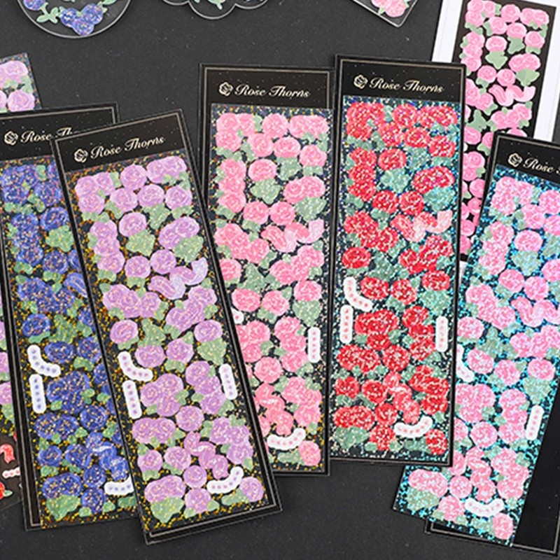 

Stiker Glitter Bentuk Bunga Untuk Dekorasi Diary DIY