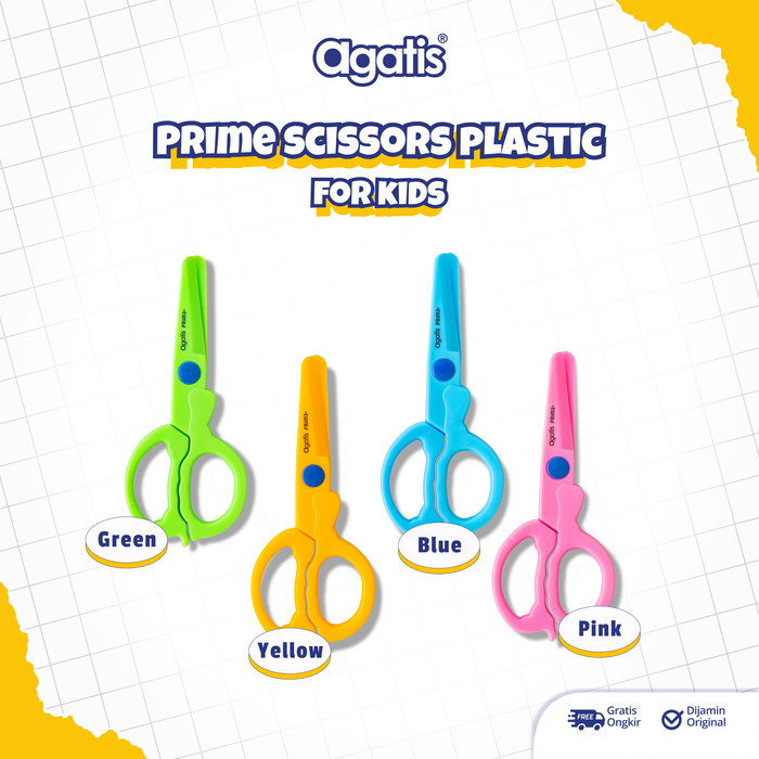 

Asaba Stationery- Agatis Prime Scissor Gunting Plastic Aman untuk Anak-Anak (Belajar Menggunting)
