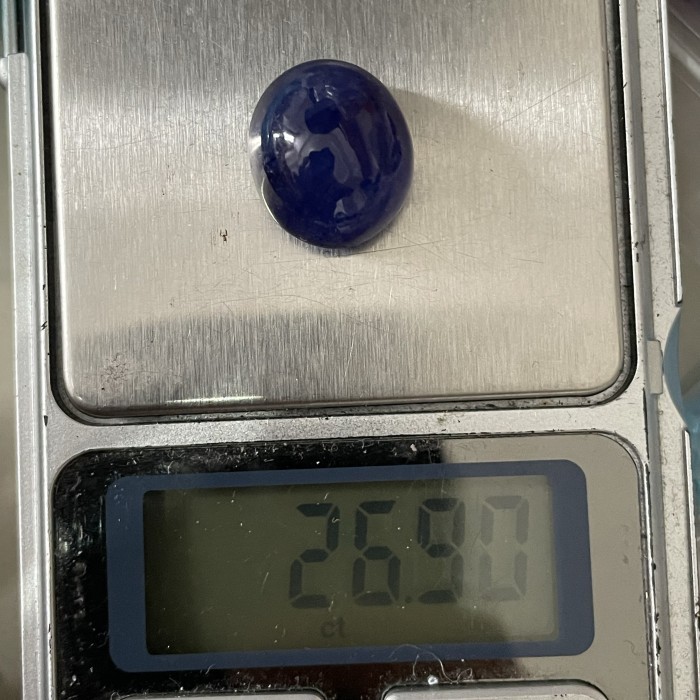 batu blue sapphire royal 26.90ct bold cabochon natural permata safir