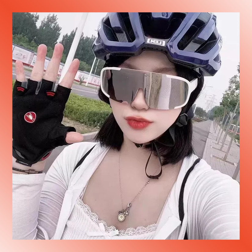 LAMMORO > KM25 Kacamata SEPEDA Anti UV Kaca Mata Hitam Besar Vintage Sport Wanita Pria Kotak Keren S