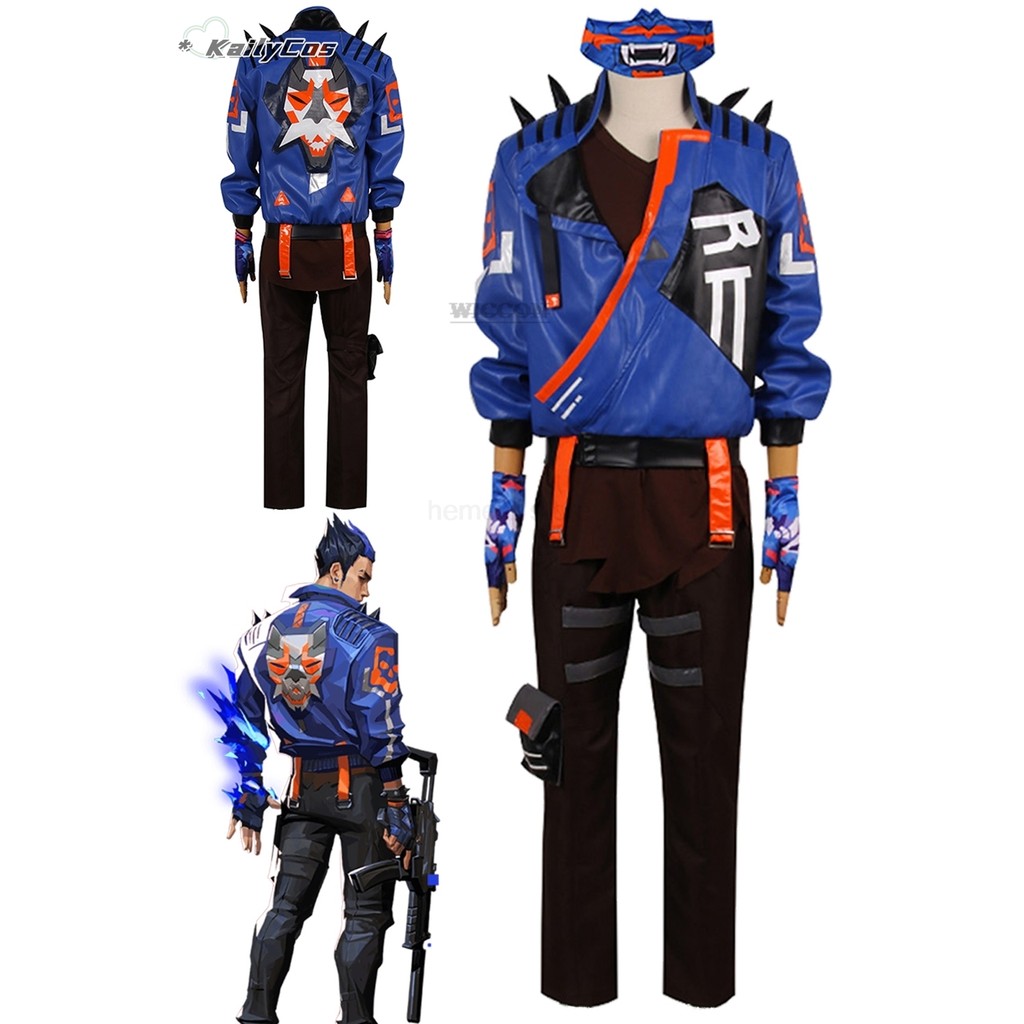 Game Valorant Yoru Cosplay Men Costume Roleplay Fantasia Outfits Jacket Gloves Man Fancy Dress Up Pa