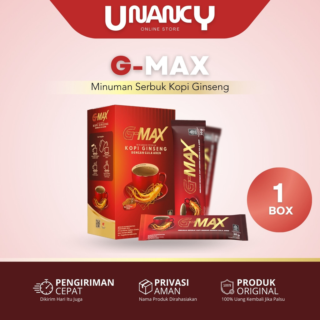 

Kopi Stamina Pria Dewasa Tahan Lama Original BPOM G-MAX Kopi Extra Gingseng 10 Sachet Bahan Herbal Alami Berkualitas