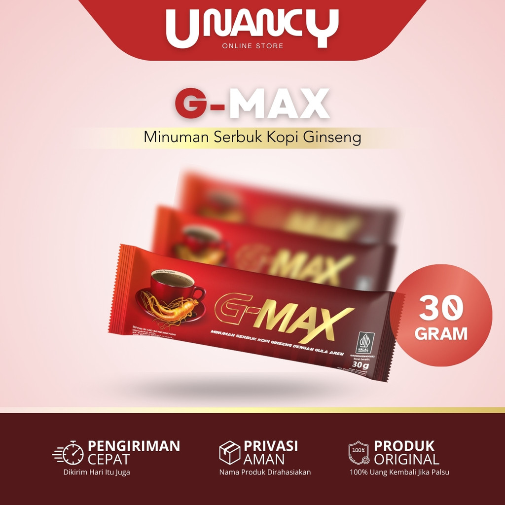 

G-MAX Kopi Extra Gingseng Penambah Stamina Pria Dewasa Tahan Lama Original BPOM Bahan Herbal Alami Berkualitas