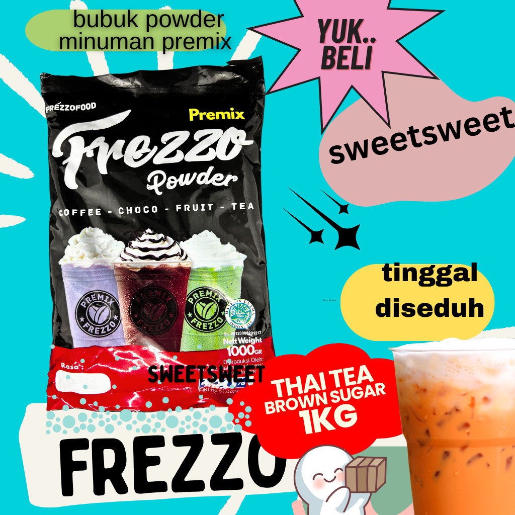 

Sweetsweet Frezzo Boba Powder Drink Thai Tea | Bubuk Minuman Syrup Thai Tea 1 Kg {Bisa COD Dan Grosir}