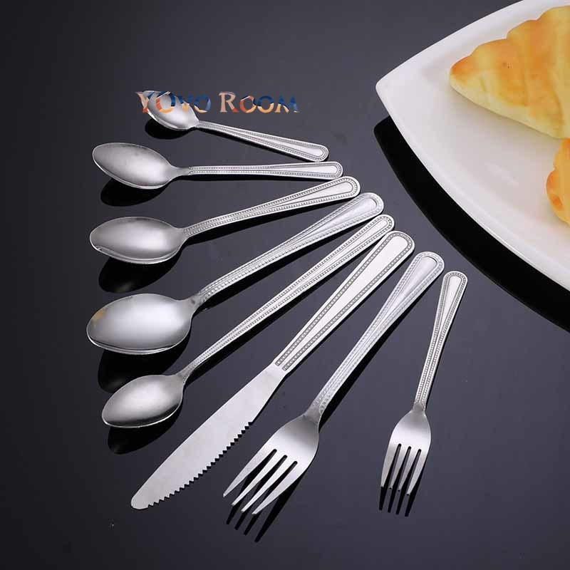 Alat Set Makan Sendok Korea Cantik Mewah Stainless Garpu Sendok Anti Karat / alat set makan korea/Ma