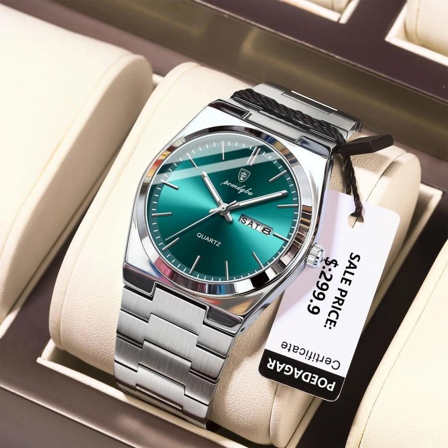 Jam Tangan Pria Alba Original Kuarsa Mewah Sport Tahan Air Bercahaya Tanggal Minggu Stainless Steel