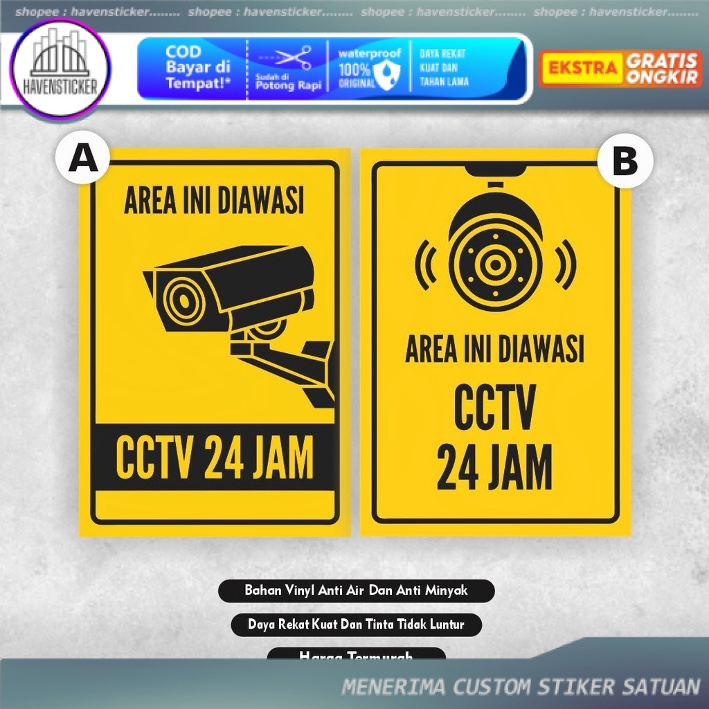 

Sticker CCTV - Stiker CCTV - Sticker CCTV 24 Jam - Stiker CCTV 24 Jam - Label Stiker CCTV - Stiker Keamanan