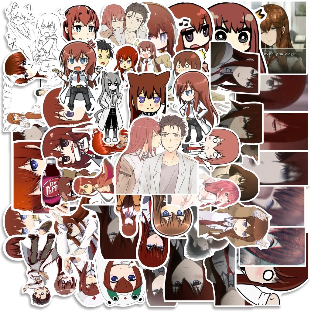 

COD 50 Pcs Stiker KURISU MAKISE Lucu Anti Air Untuk Dekorasi Notebook Sepeda Skateboard Handphone