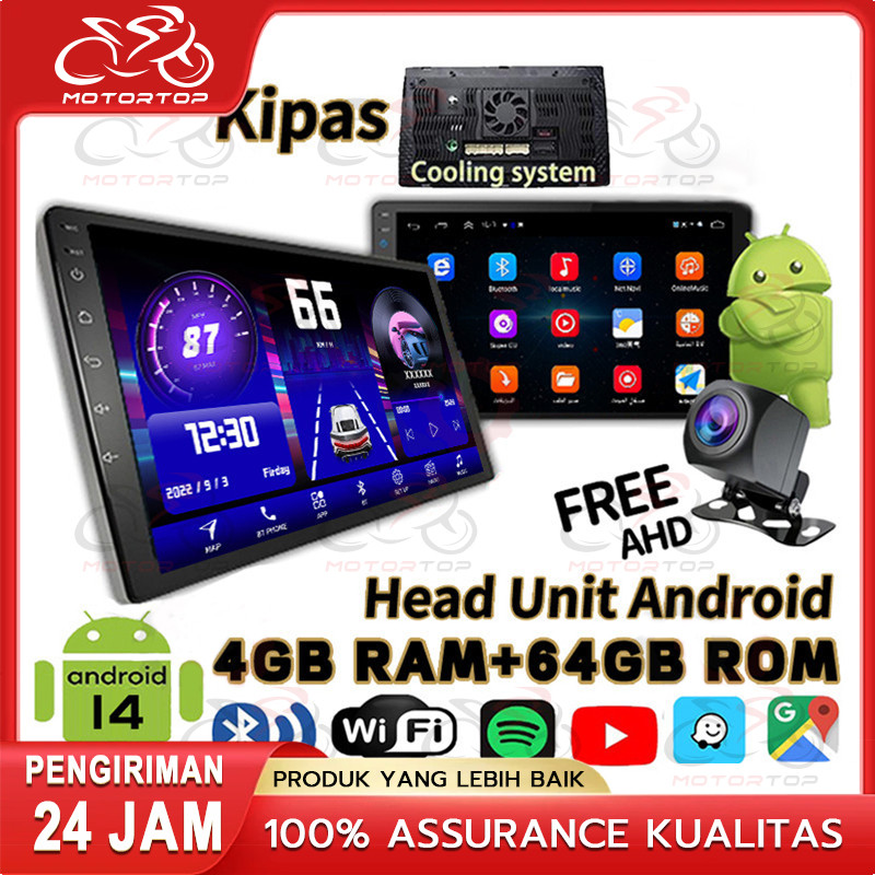 Dual Kipas 4G+64G IPS Screen Head Unit 7/9/10 Inch Car Android 14 Navigasi Untuk TOYOTA Daihatsu Mit