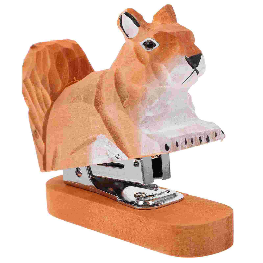 

Unique Stapler Staplers Delicate Animal Decors Decorative Wooden Ornament Desktop Simple Yet Charming Portable