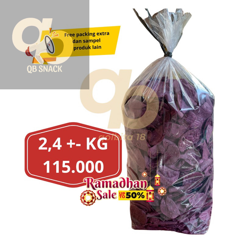 

QB - 2,3KG KERIPIK TELO UNGU MANIS SNACK PERBALL BALL GROSIR murah talas