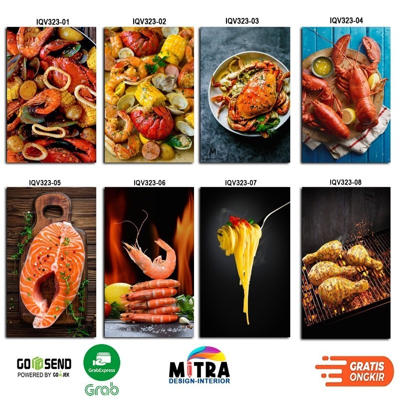 Hiasan dinding rumah makan pajangan cafe dekorasi cafe pajangan seafood dapur masak