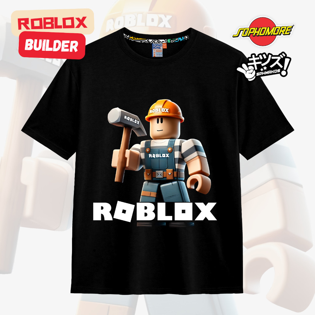 Baju Kaos Atasan Anak Laki Laki Cowok Game Roblox Builder 2-7 Tahun