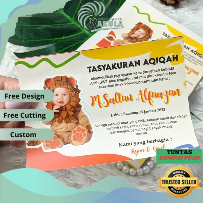 

NKL Stiker Label Tasyakuran Aqiqah Custom Sticker Persegi Nama Bayi Ucapan Kelahiran Akikah