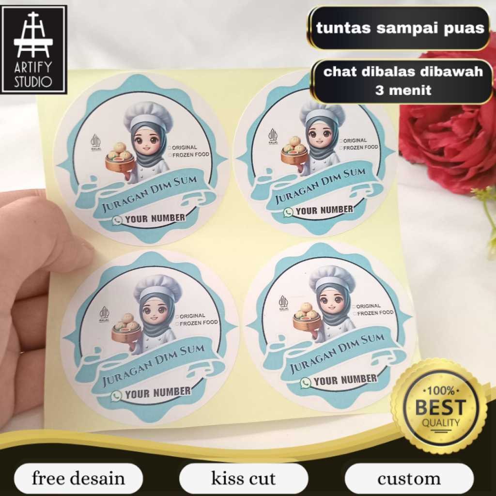 

Artify 5-8 Stiker Label Dimsum Bentuk Bulat Sticker Chromo Dim Sum Free Desain Custom Uk.Sedang