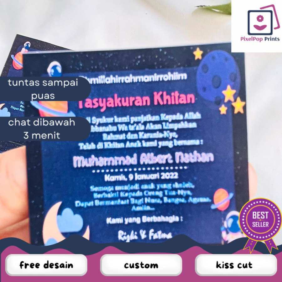 

Opikapip 12-15 Cetak stiker syukuran khitan kotak tasyakuran walimatul khitanan custom unik