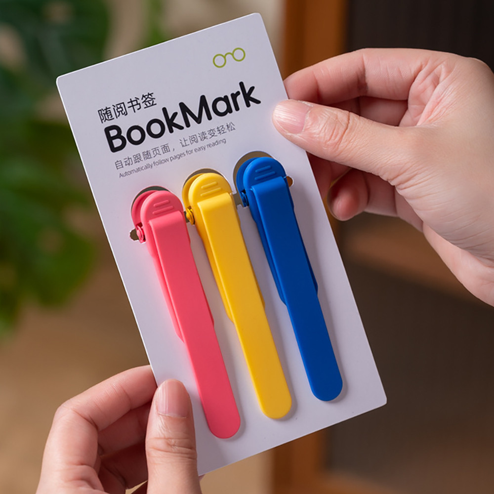 

Silicone Bookmark Clip Automatically Follows with Pen Holder Notebook Page Divider Cute Elephant Book Marks Staionery Supplies