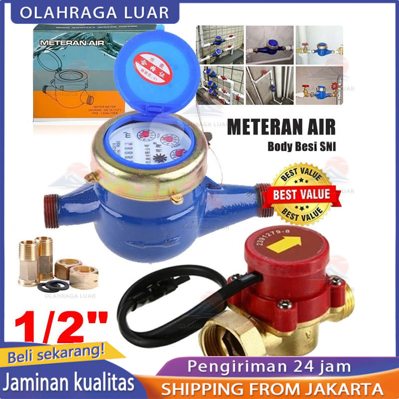 Meteran Air Jarum 1/2" Meteran Air PDAM SNI Body Besi  AMNB/ Water Meter 1/2'' inch Besi / Meteran A